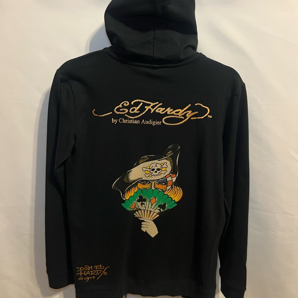 Ed Hardy Christian Audigier Colab Tattoo Graphic Hoodie Size Kids XL
